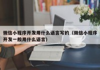 微信小程序开发用什么语言写的（微信小程序开发一般用什么语言）